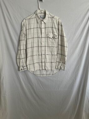 Blue Print, men’s plaid long sleeve shirt, size M